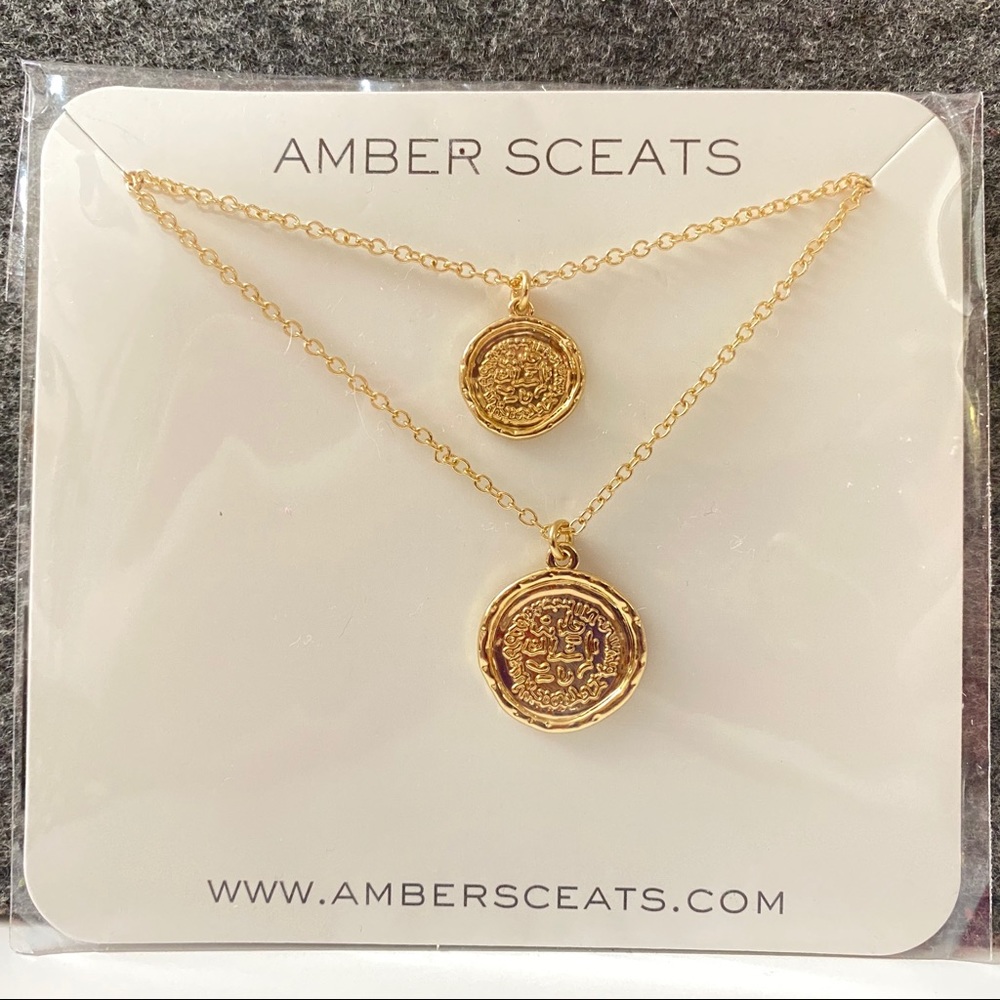 🆕💍Amber Sceats Gold Double Coin Necklace